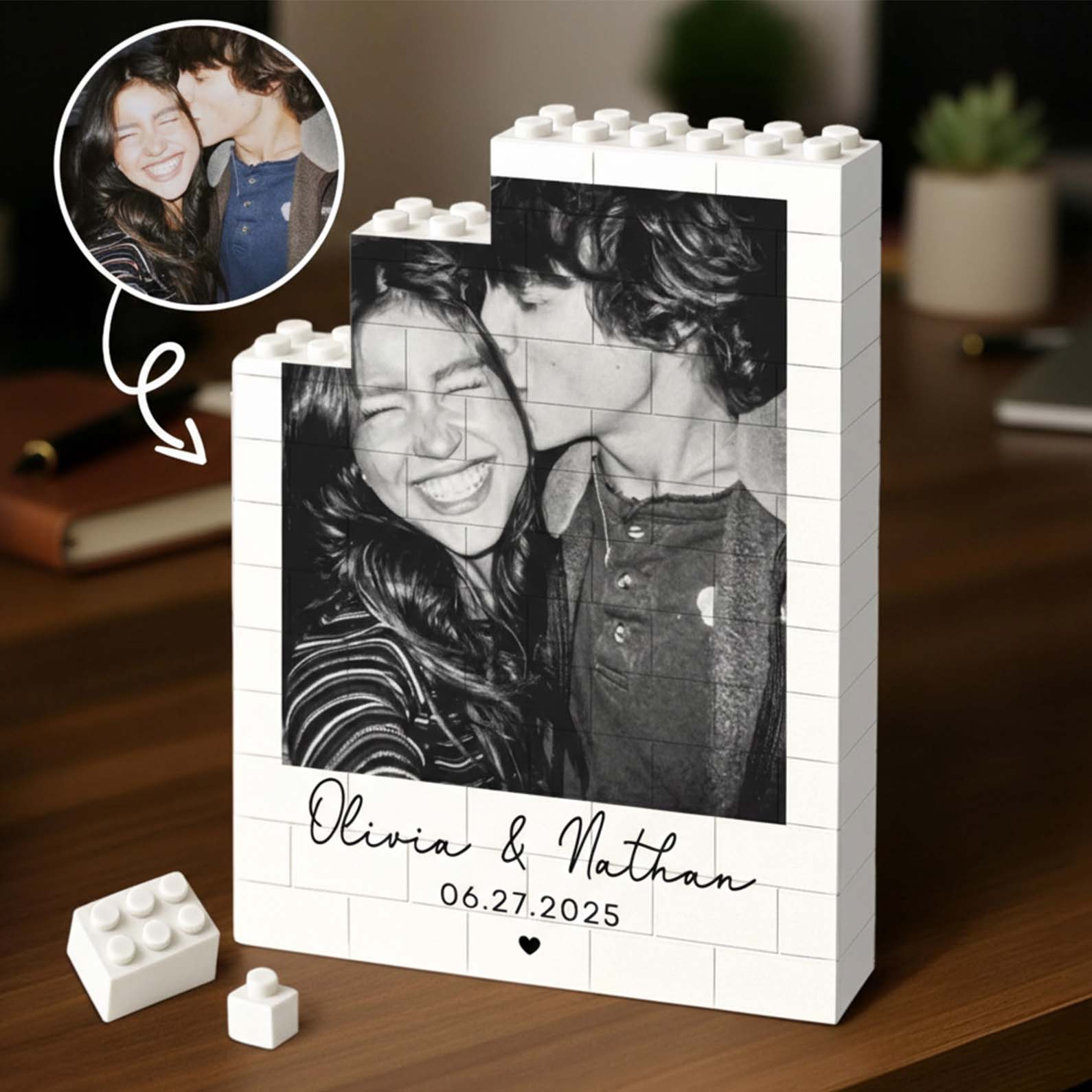 Custom Photo Building Brick Blocks For Couples | Personalized Anniversary Gift 684207