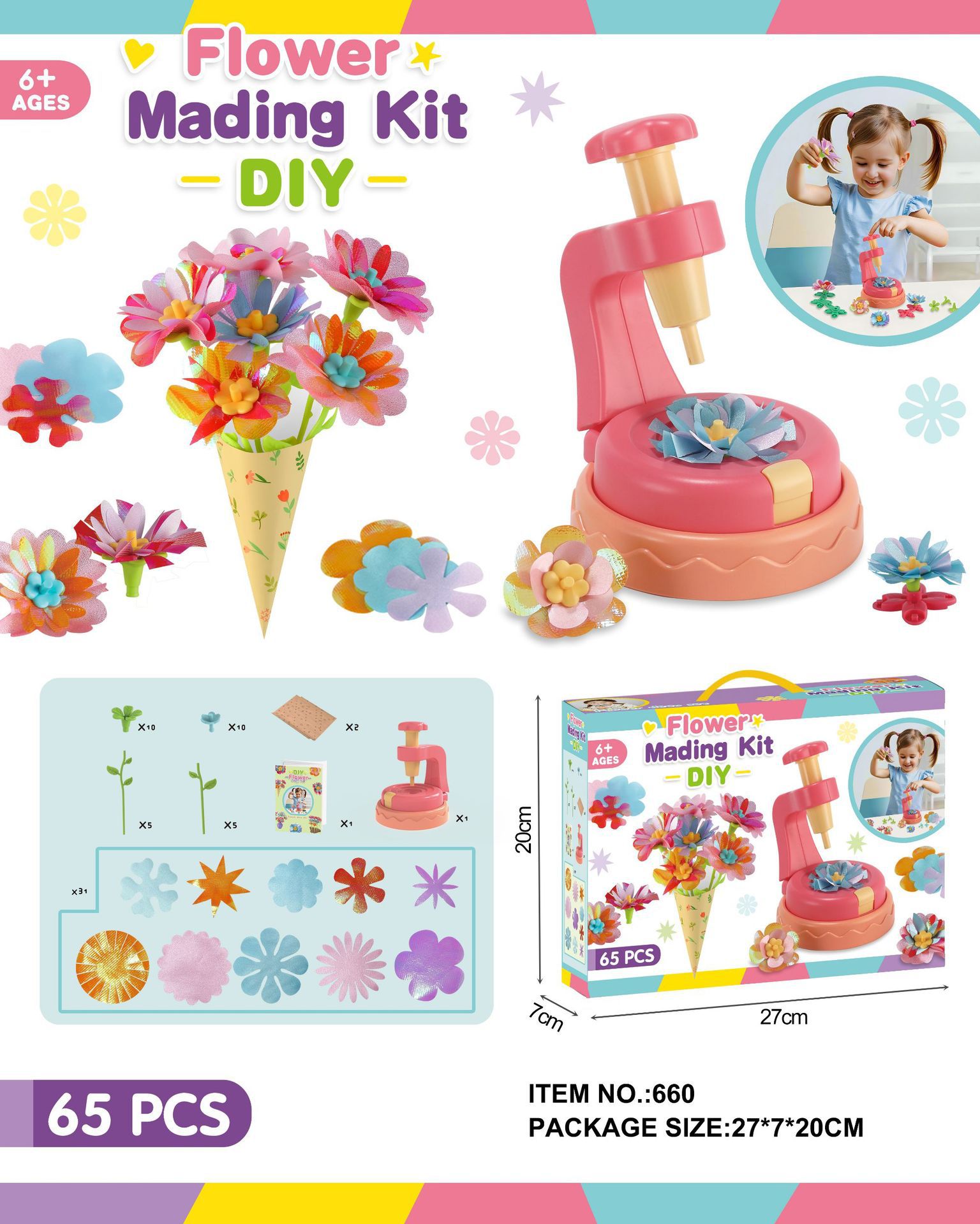 Fabric Flower Bouquets Toys, DIY Craft Kits Toys for Kids