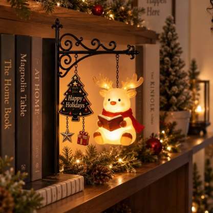 ⏳ Last Day 49% OFF – 🎄Christmas Bookshelf Character Lamp | Warm LED Shelf-Side Décor in Santa, Reindeer & Snowman Styles for Bookshelves, Cabinets & Cozy Holiday Corners ✨