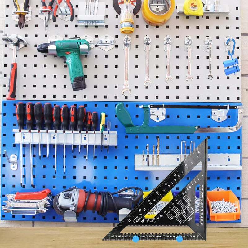 Tall Stair Gauges for Framing Square – Hexagonal Stable Lock with Holder & Hook for Carpentry & Circular Saw