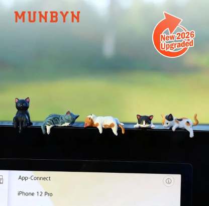 ⏰Flash Sale 49% OFF🔥 Hand-Painted Mini Cat Desk Figurines – Set of 5 Cute Cartoon Kitty Companions