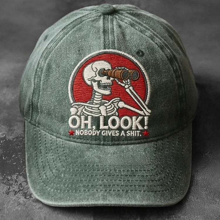 💀 “Oh, Look! Nobody Gives a Shit.” Skeleton Scout Cap