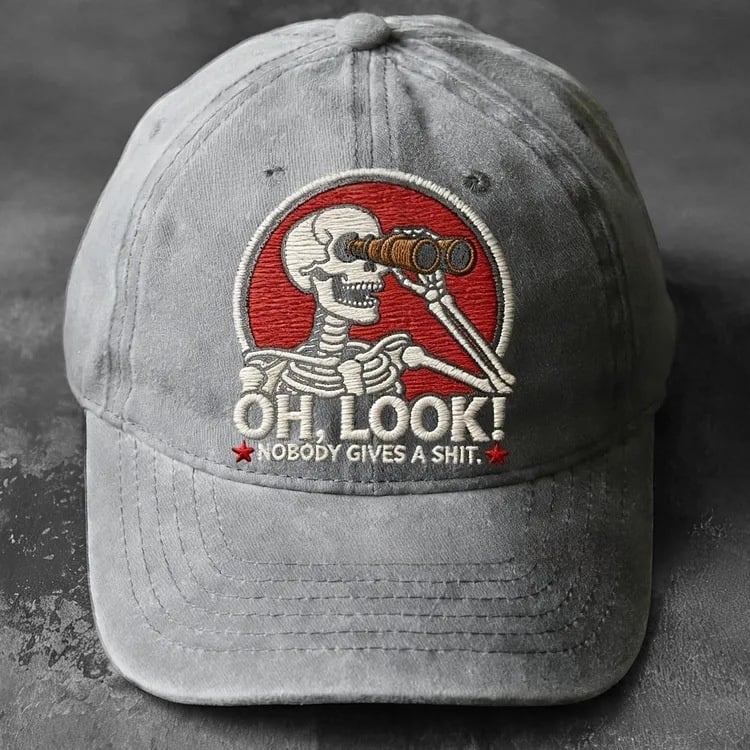 💀 “Oh, Look! Nobody Gives a Shit.” Skeleton Scout Cap