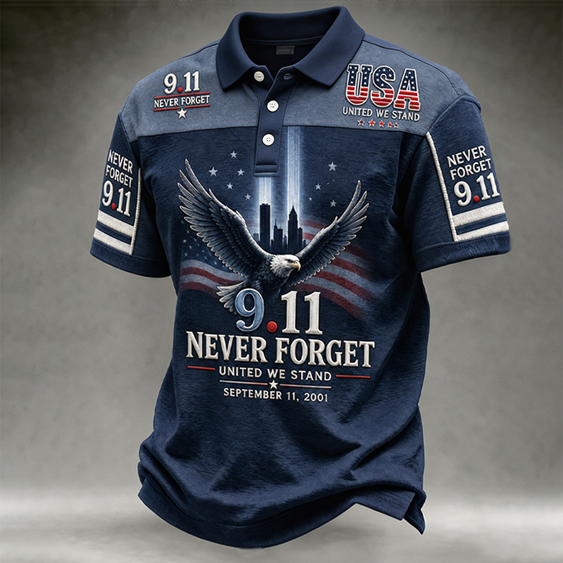Men's 9.11 Memorial Never Forget Print Polo Shirt