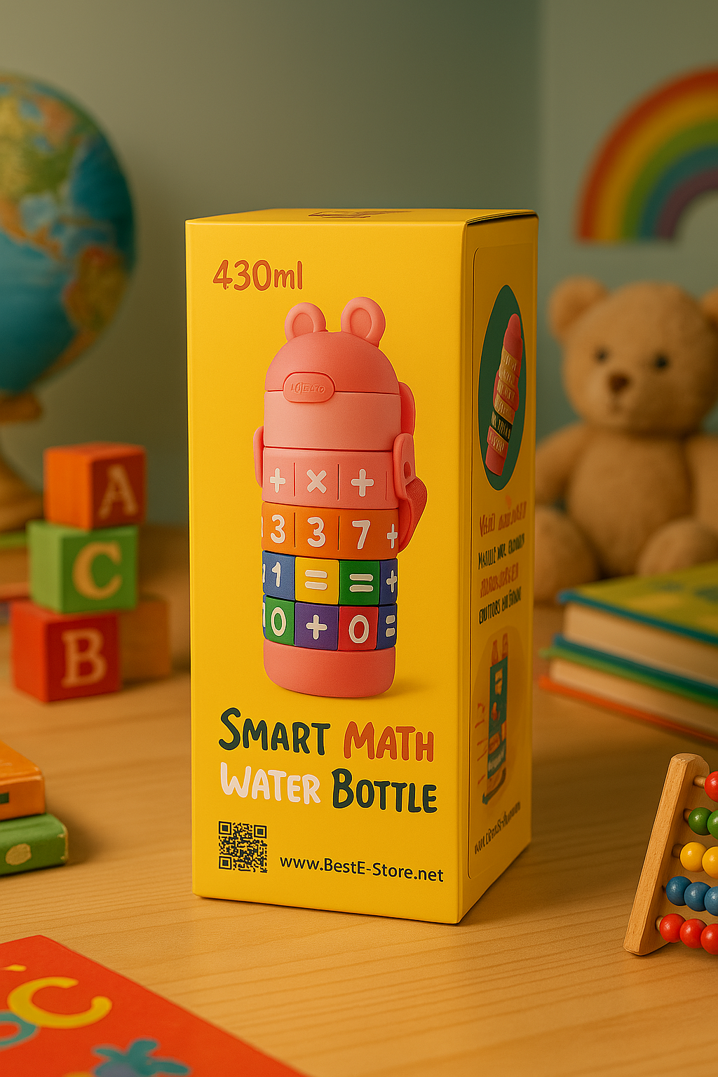 🎒 Smart Math Water Bottle: Learn & Stay Hydrated 💡
