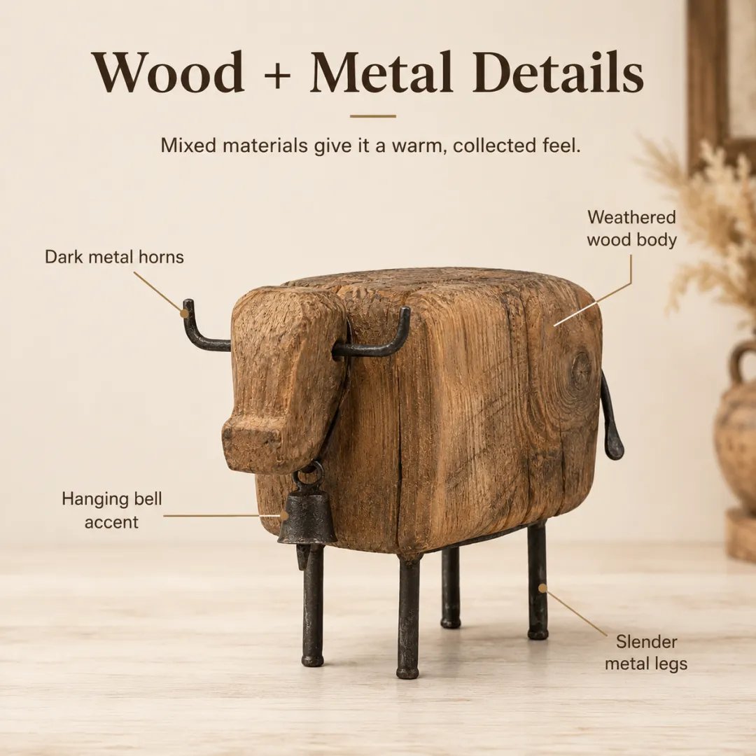 Detailed rustic longhorn decor