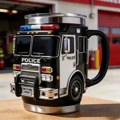 🚓🚒🚑 3D First Responder Vehicle Mug | Police Fire Ambulance Gift Cup