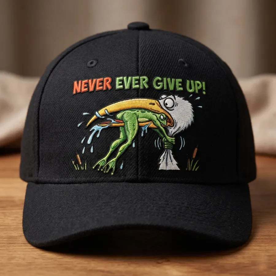 🔥Limited Time 50% OFF - 🌟Funny Frog Never Ever Give Up Resilience Hat
