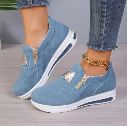 🔥49% OFF🔥Women’s Comfort Zip Slip-On Sneakers – Lightweight, Breathable & Easy Walk Design