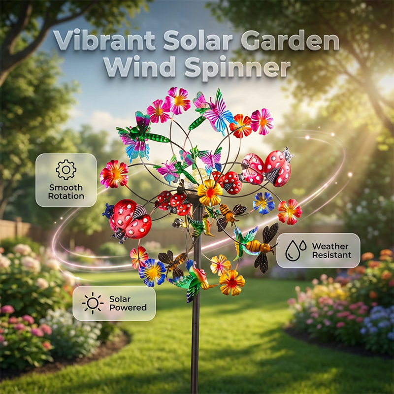 🌸Spring Sale 50% OFF🌬️🎡 Solar-Powered Wind Spinner for Garden