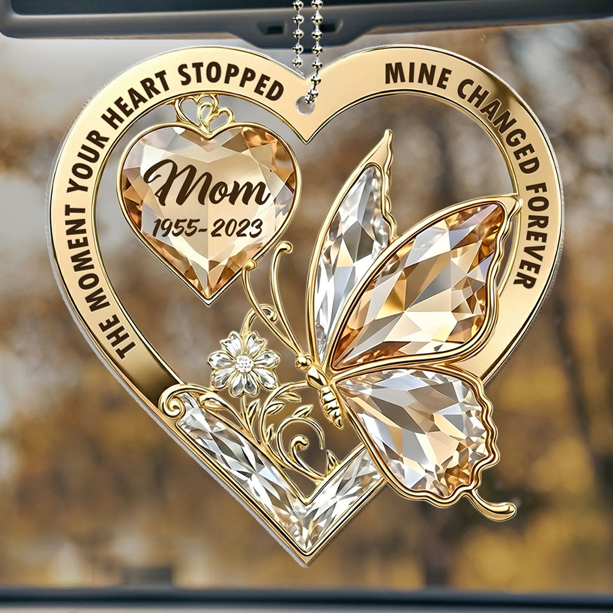 The Moment My Heart Changed Forever - Personalized Custom Car Ornament