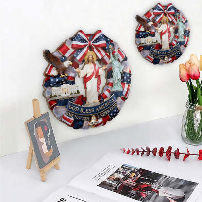 God Bless America - Personalized Wooden Door Sign