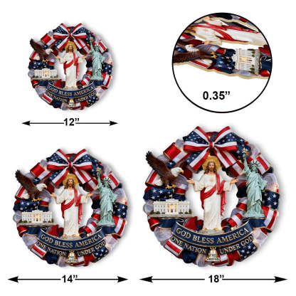 God Bless America - Personalized Wooden Door Sign