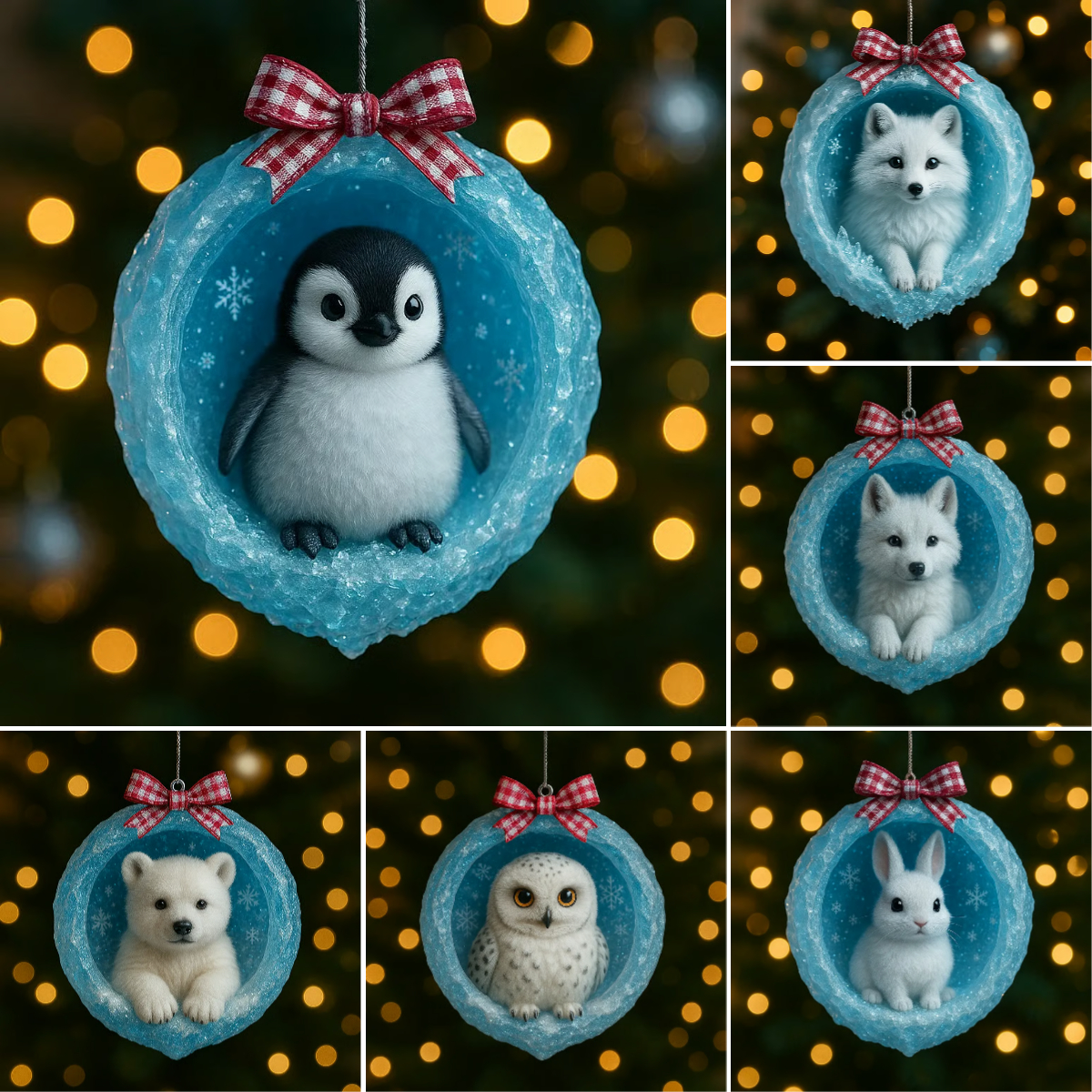 🔥Last Day 50% OFF - ❄️Ice Crystal Cave Animal Ornaments
