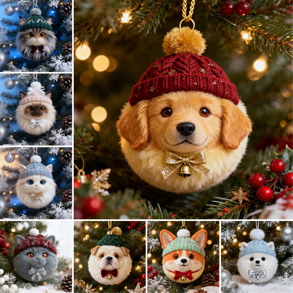 Winter Furry Friends Ornament Collection