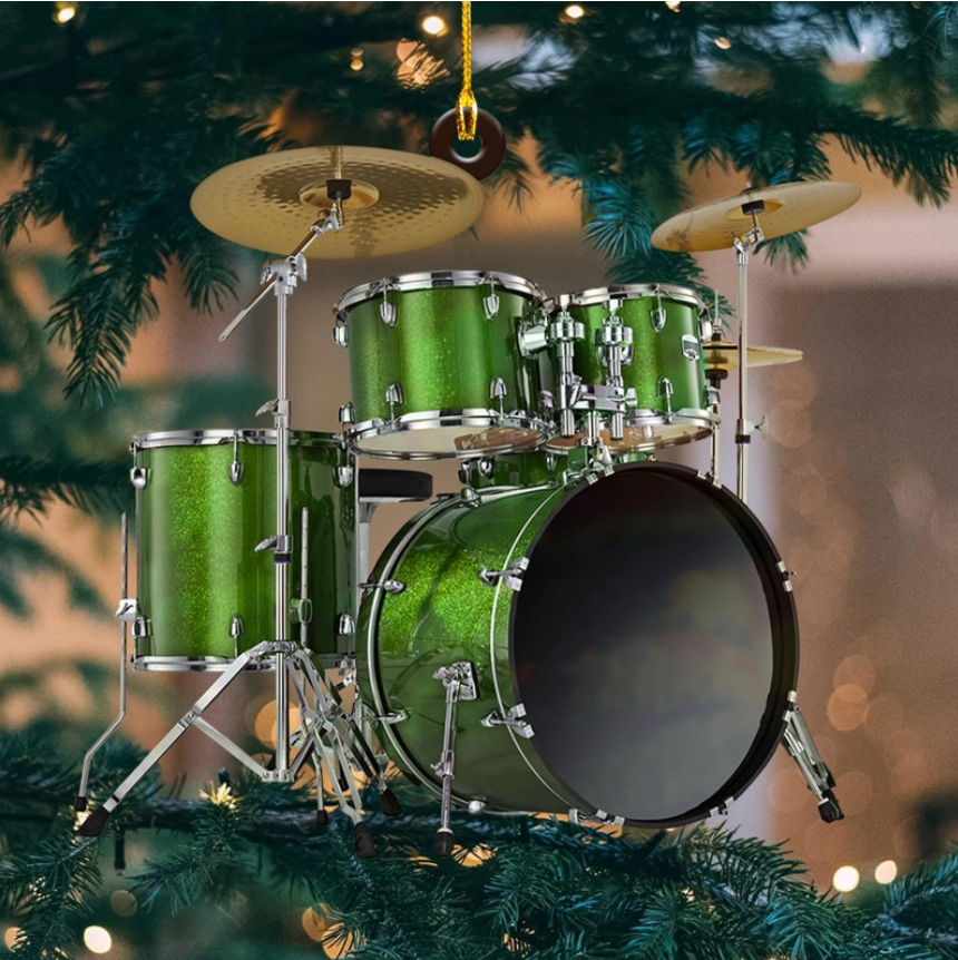 Custom Drum Ornament, Personalized Drum Xmas Ornament, Xmas Gifts For Drummer
