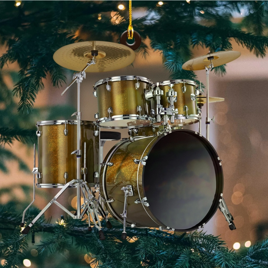 Custom Drum Ornament, Personalized Drum Xmas Ornament, Xmas Gifts For Drummer