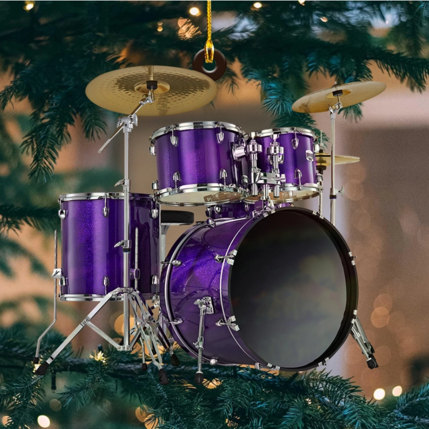 Custom Drum Ornament, Personalized Drum Xmas Ornament, Xmas Gifts For Drummer