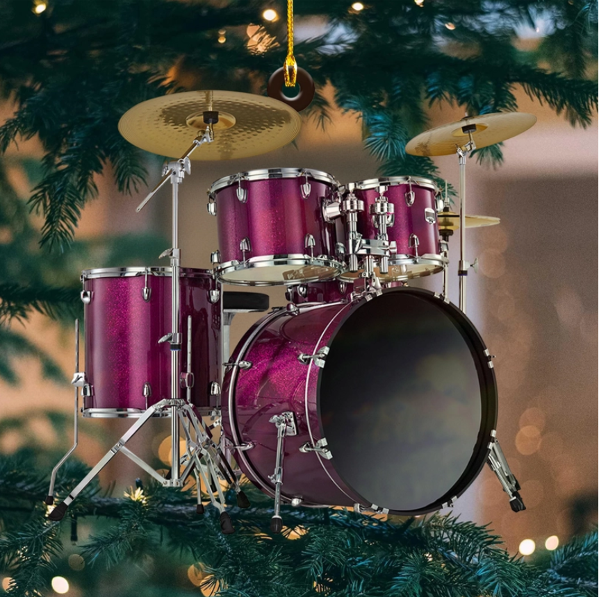 Custom Drum Ornament, Personalized Drum Xmas Ornament, Xmas Gifts For Drummer