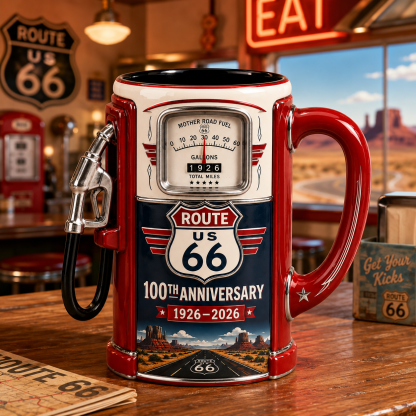 Route 66 Gas Station Shaped Mug