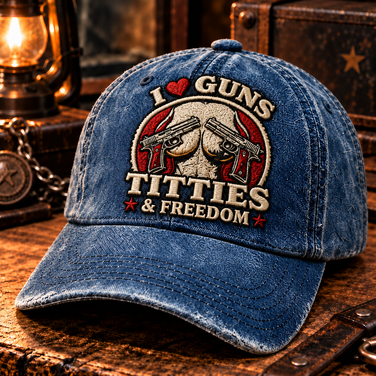 Guns Titties Beer & Freedom Embroidery Cap