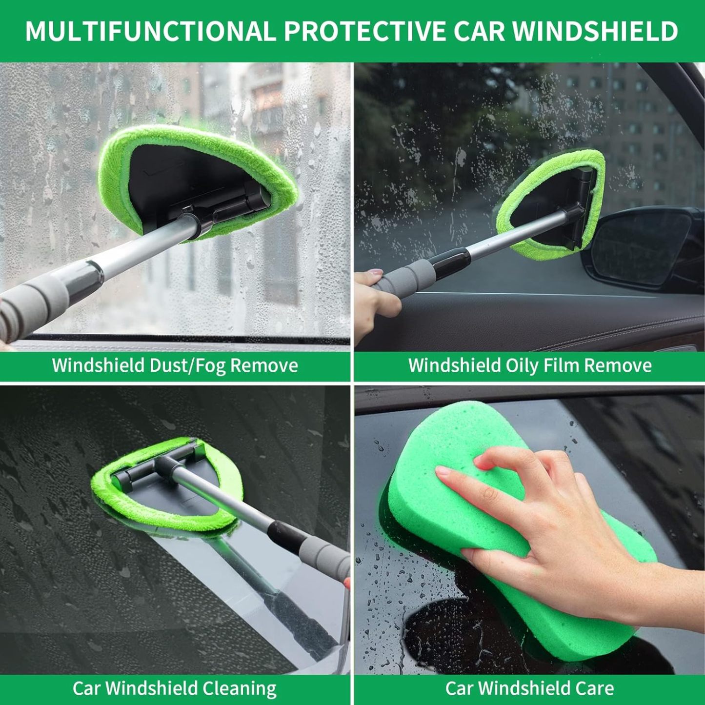 🔥Last Day 50% OFF🔥Microfiber Car Windshield Cleaning Tool with Extendable Handle