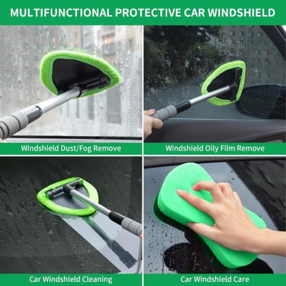 🔥Last Day 50% OFF🔥Microfiber Car Windshield Cleaning Tool with Extendable Handle