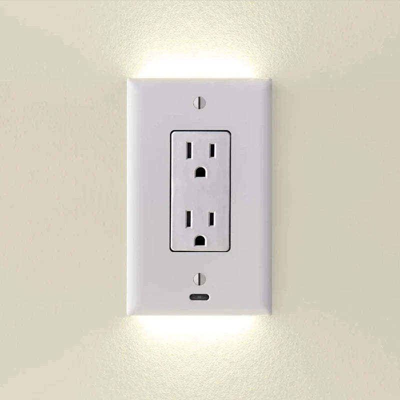 Outlet Cover with Integrated LED Night Light