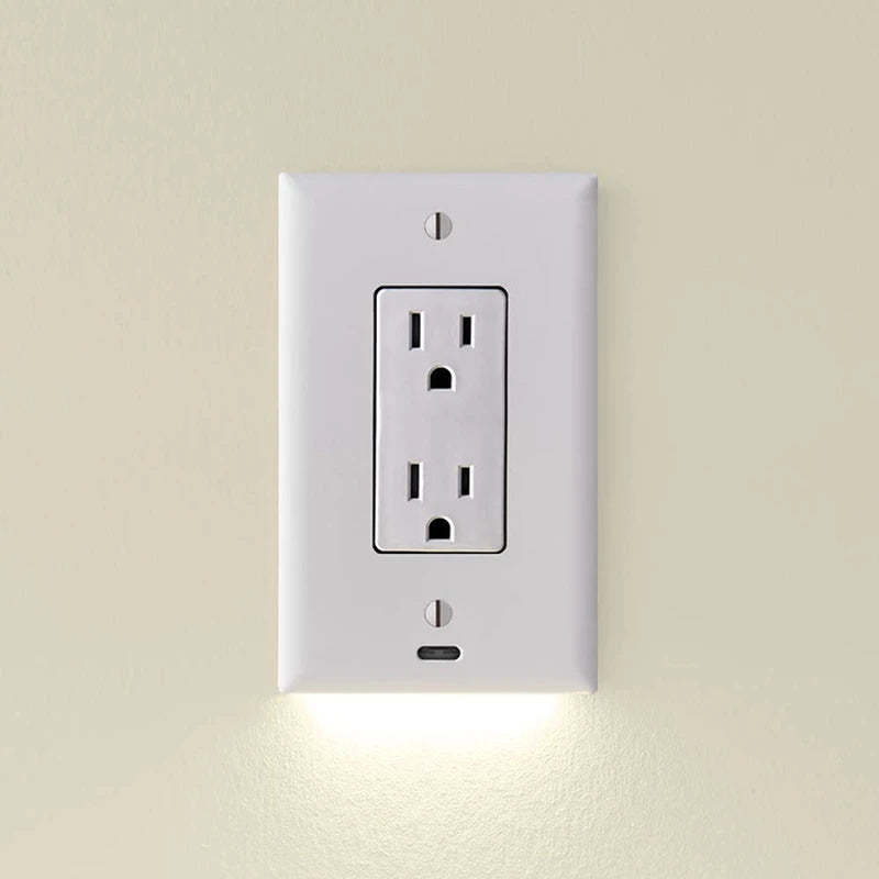 Outlet Cover with Integrated LED Night Light