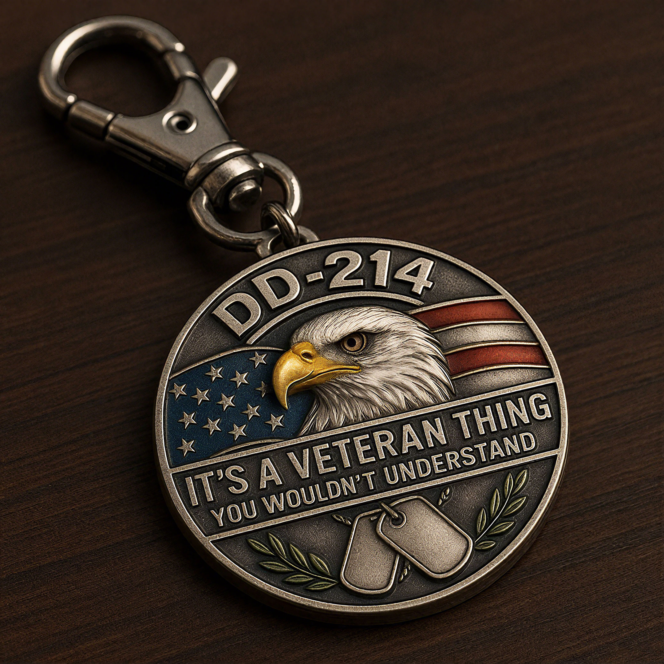“DD-214 – It’s a Veteran Thing” Commemorative Keychain