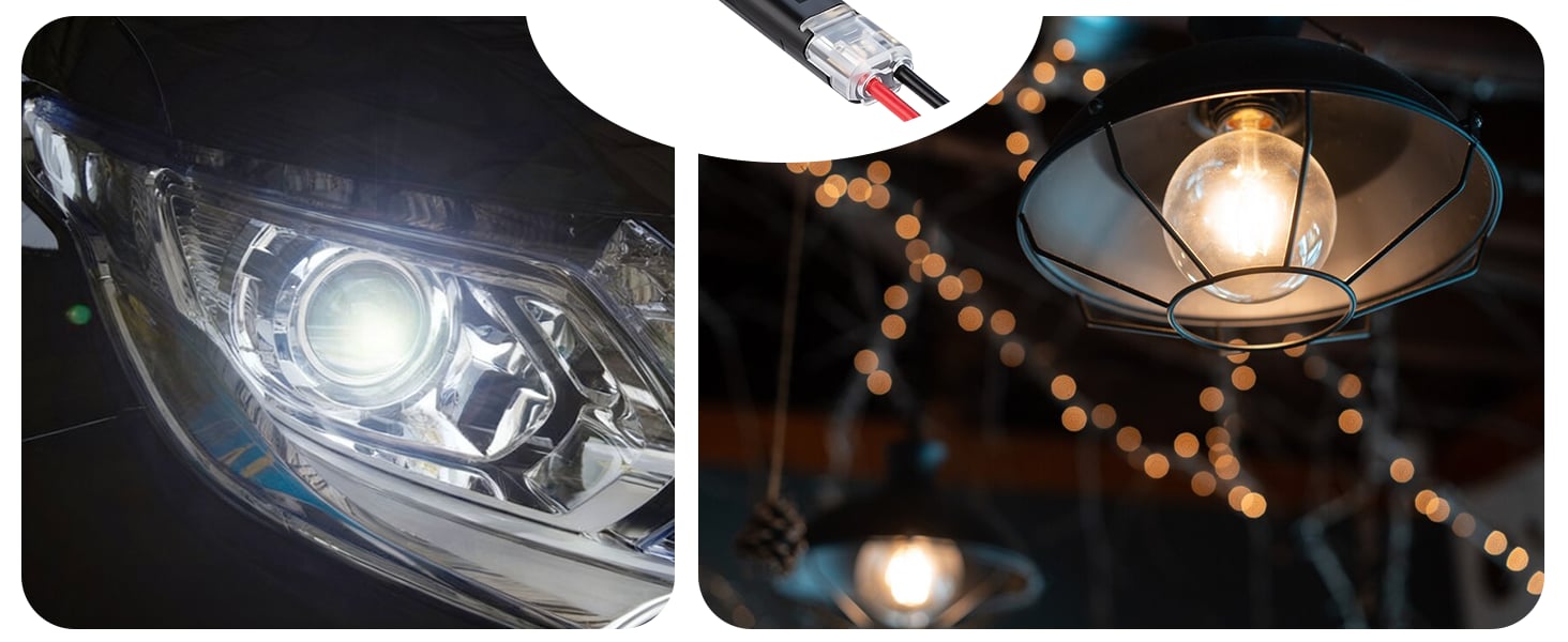 2-pin solderless wire connector compact plug for led