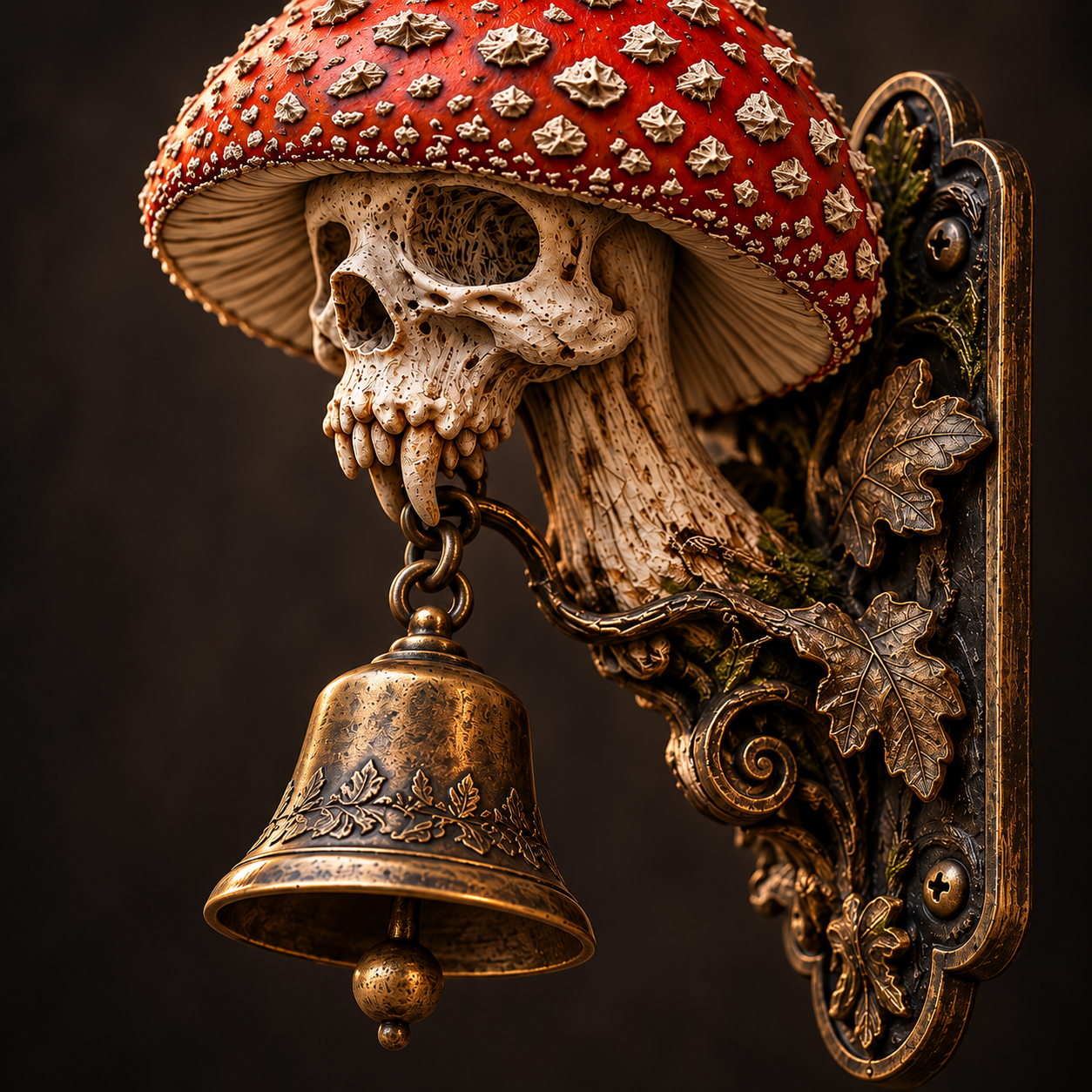 Close-up detail of Skullcap Guardian