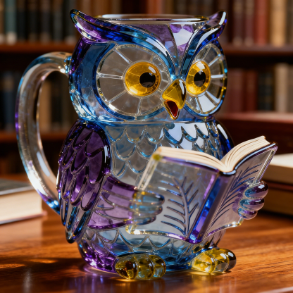 ✨Black Friday deals 📚3D Crystal Reading Owl Mug
