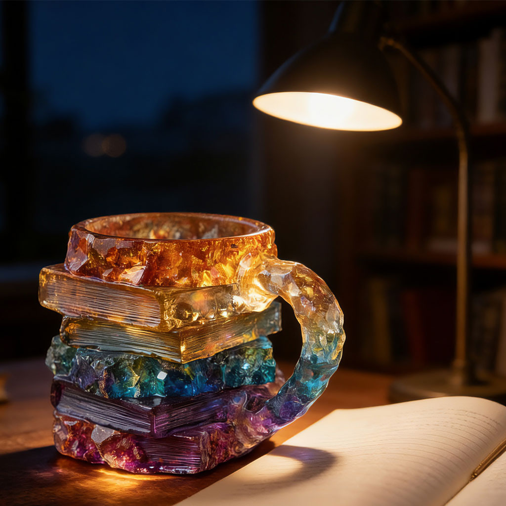 Crystal Book Stack Mug