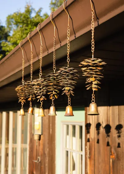 Pine Cone with Bell Ornament