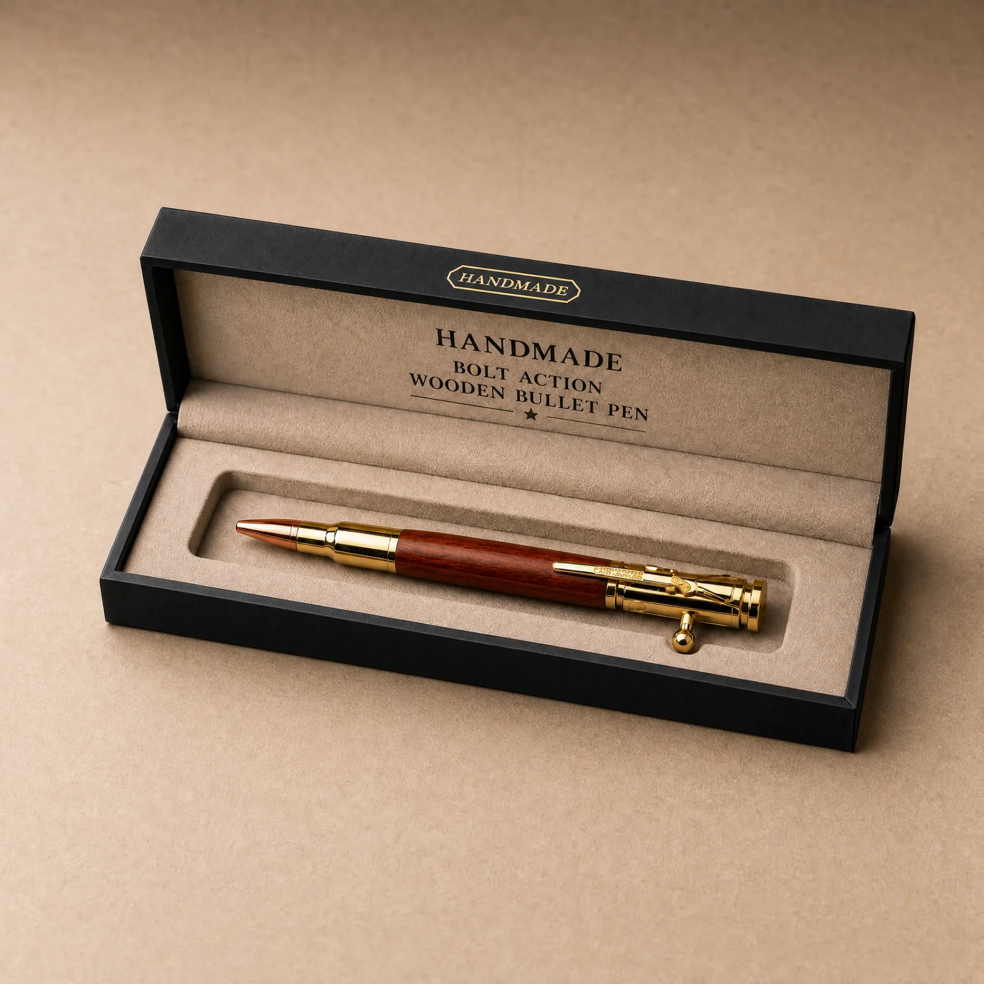 🖊100% Handmade Bolt Action Wooden Bullet Pen | Crafted From Real Wood & Bullet Casing