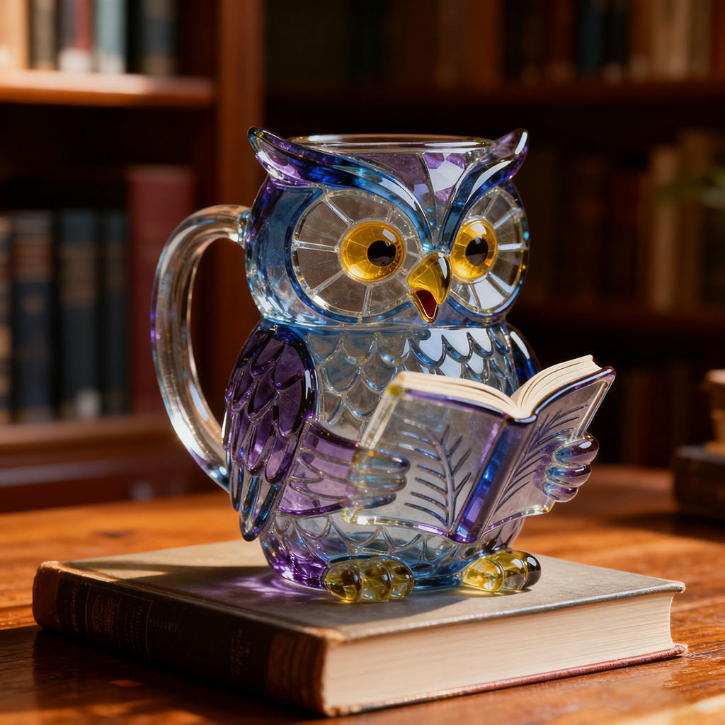 ✨Black Friday deals 📚3D Crystal Reading Owl Mug