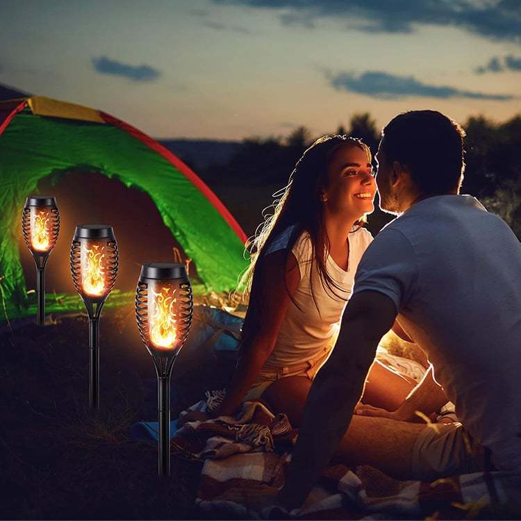 Solar Powered Fire Flame Design Garden Light
