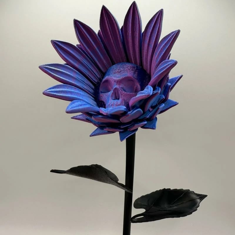 💀Forbidden Sunflower🌻 – Gothic Skull Bloom Decor