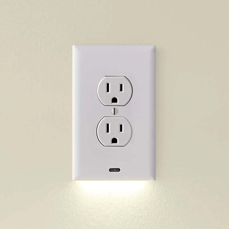 Outlet Cover with Integrated LED Night Light