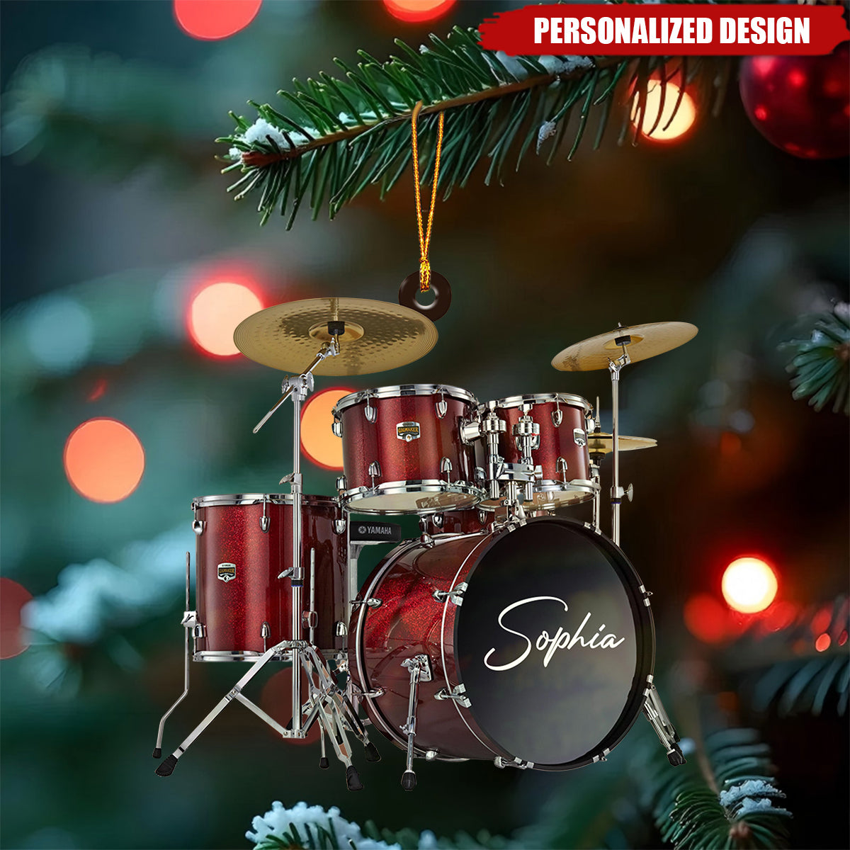 Custom Drum Ornament, Personalized Drum Xmas Ornament, Xmas Gifts For Drummer