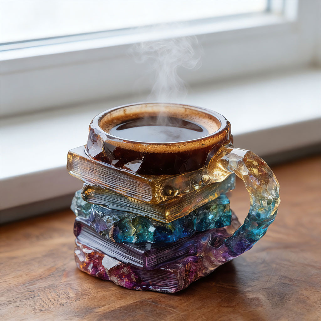Crystal Book Stack Mug