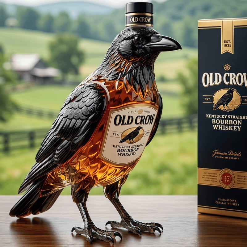 💥Old Crow 3D Crow-Shaped Bourbon Bottle— For Those Who Laugh at Life and Give Zero F*cks!