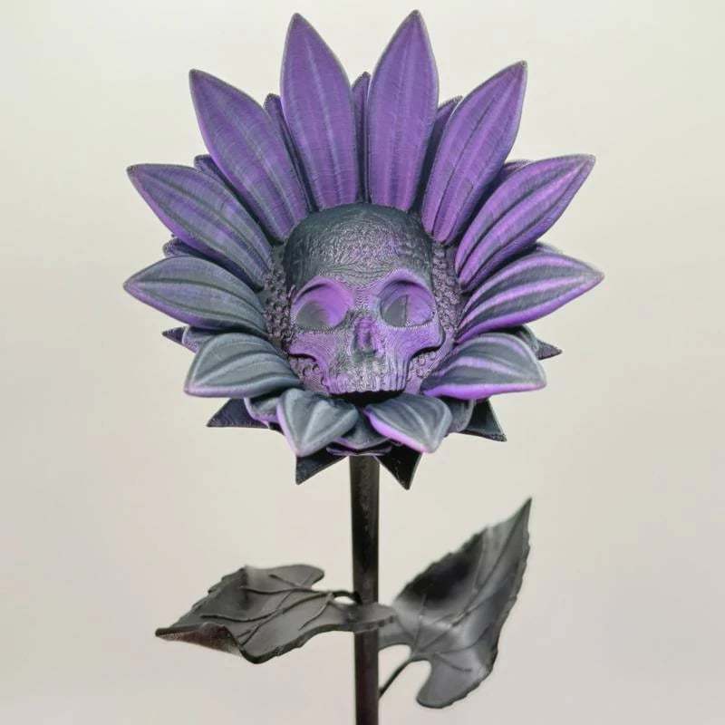 💀Forbidden Sunflower🌻 – Gothic Skull Bloom Decor