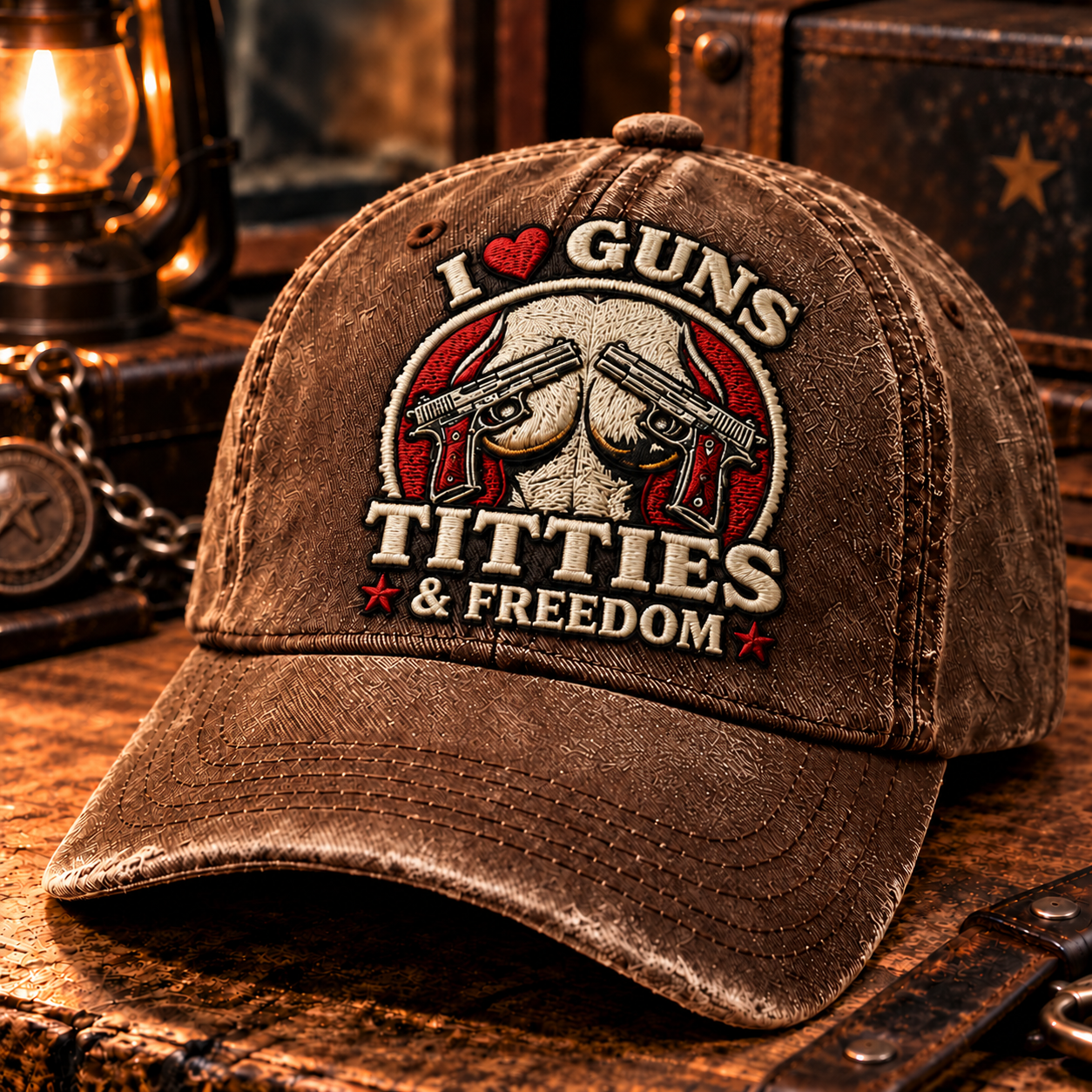Guns Titties Beer & Freedom Embroidery Cap