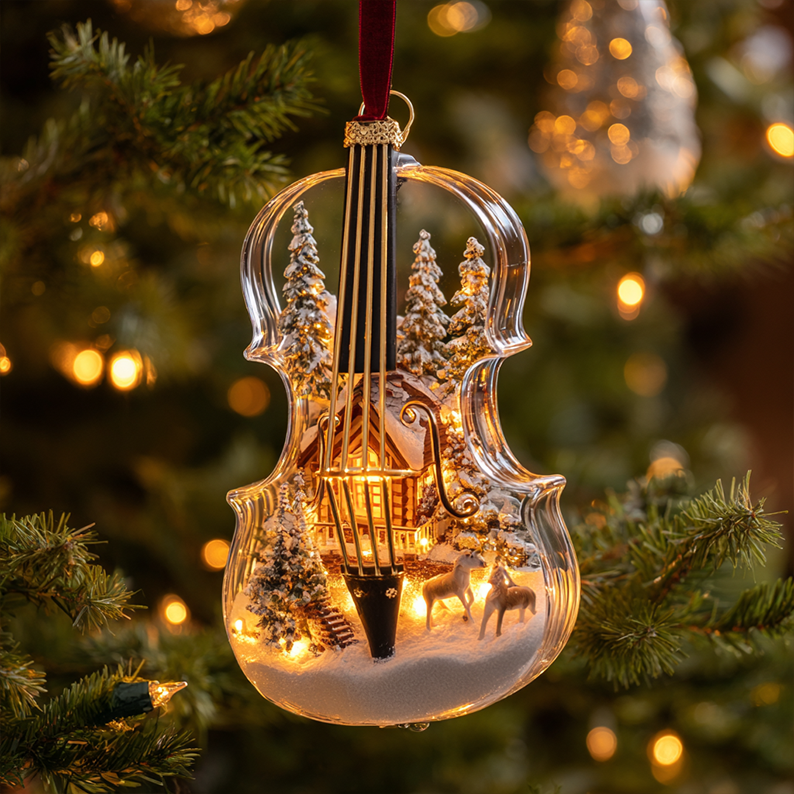 Musical Instrument Christmas Ornaments – Mini Winter Village Collection