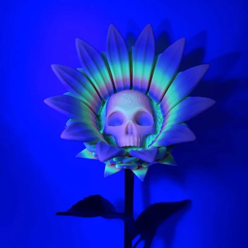 💀Forbidden Sunflower🌻 – Gothic Skull Bloom Decor