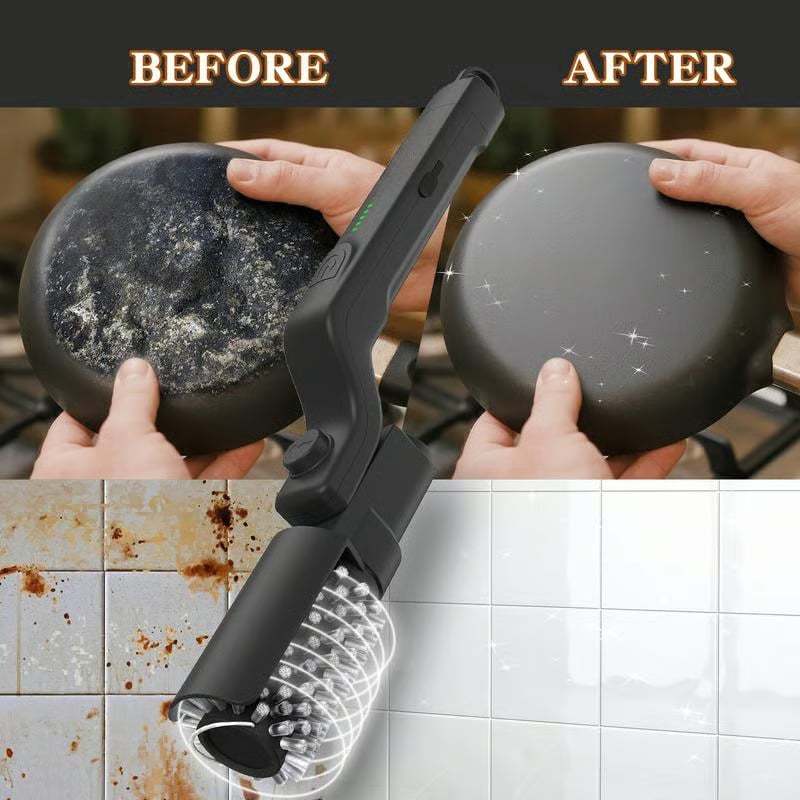 🔥Electric BBQ Grill Brush Cordless and Rechargeable Stainless Steel Bristles,Two Cleaning Brushes,Adjustable Angle