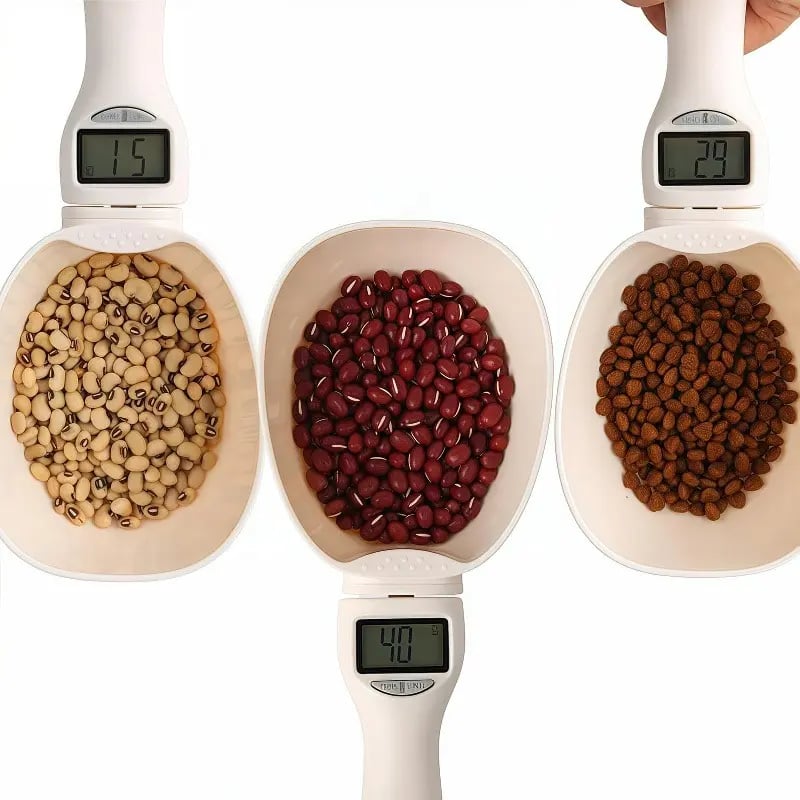 Spoon scale measuring various dry ingredients