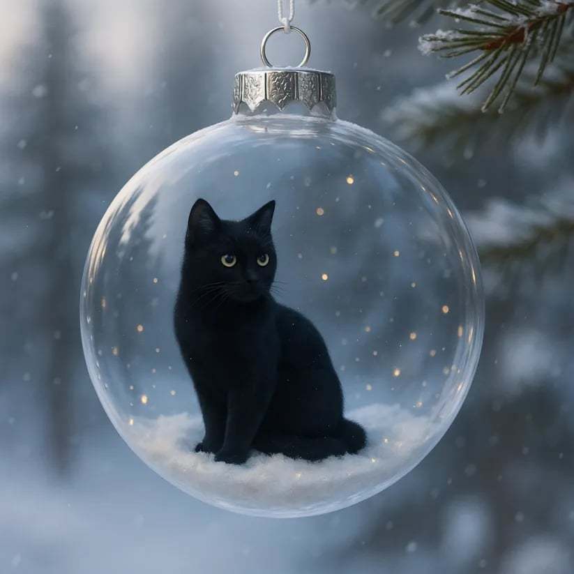 🔥Last Day 49% OFF - Cute Cat Christmas Glass Ornaments Collection